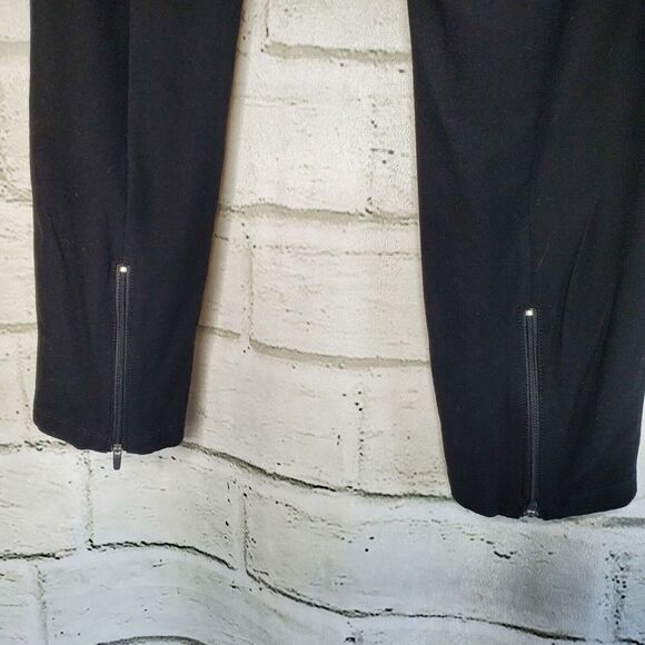 Eileen Fisher Stretch Crepe Slim Ankle Pants Black Womens Medium Pull On - Picture 9 of 12